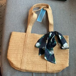 Draper James straw tote with scarf
